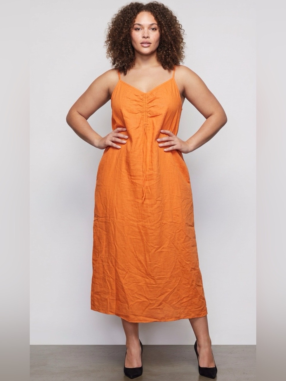 Lane Bryant NWT Cinchable Neckline India Cotton Maxi Dress Sz 18/20